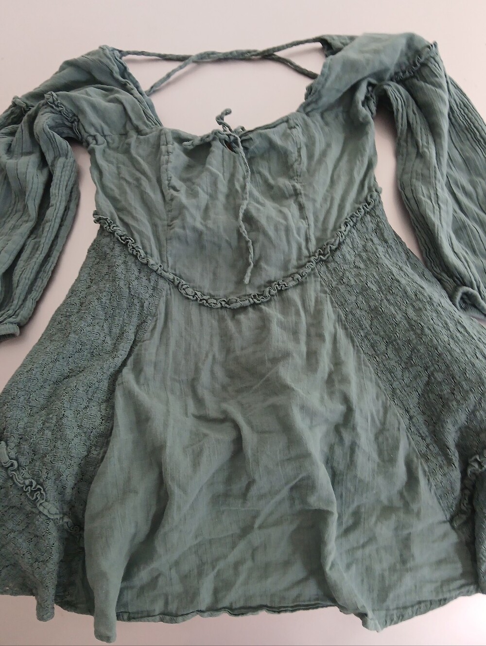 Free-est Free People Juniper Mini Dress Sagebrush Green Medium - Picture 6 of 10